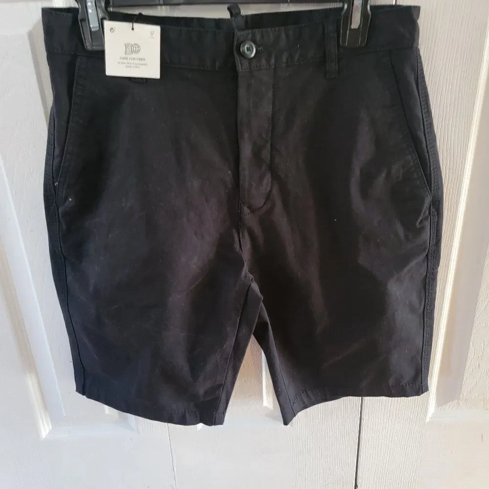 Zara Black Cotton Blend Summer Outdoor Hiking Shorts For Men's Size 30